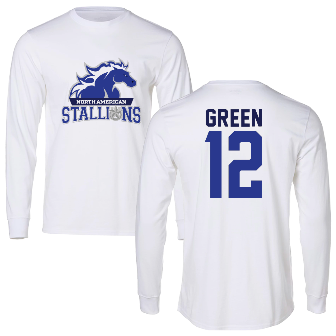 North American University Basketball White Long Sleeve - #12 Desmond Green