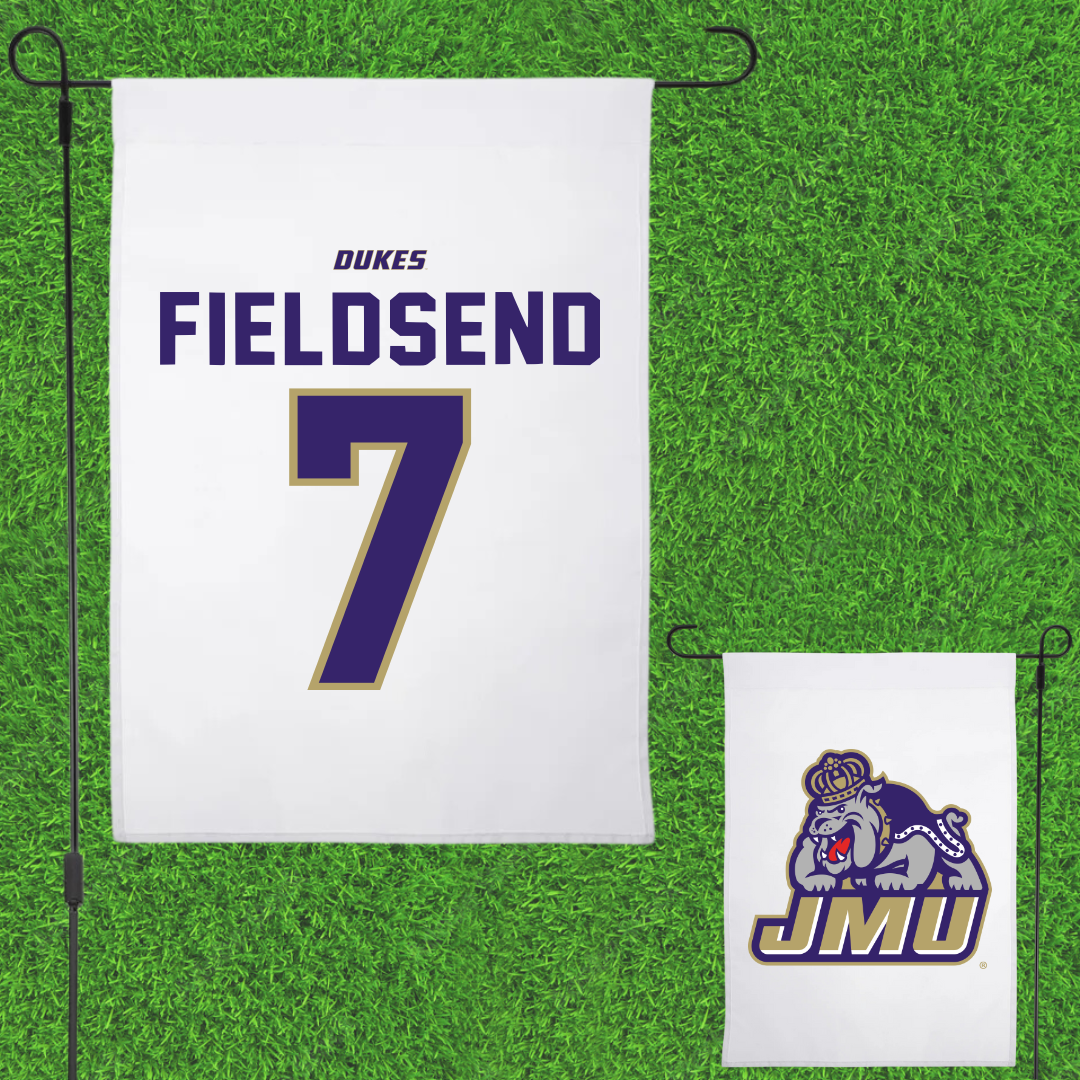 James Madison University Soccer White Garden Flag - #7 Jeanette Fieldsend