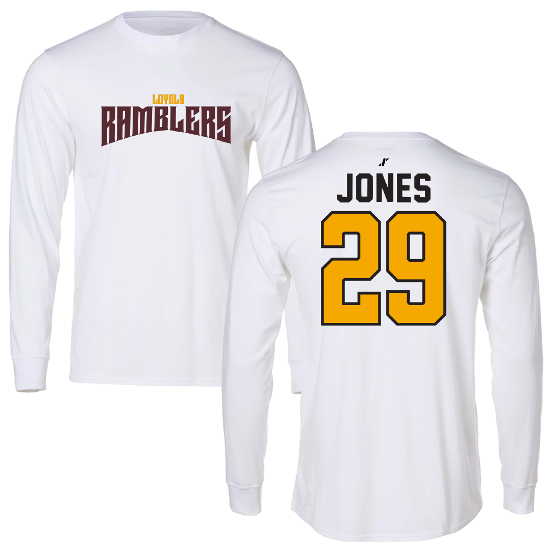 Loyola University-Chicago Soccer White Classic Long Sleeve - #29 Kenedi Jones