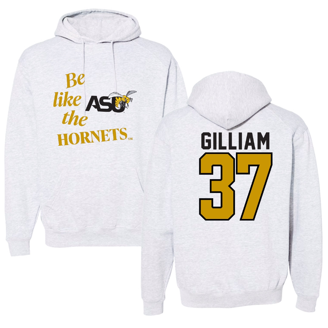 Alabama State University Football Light Gray Be Like Us Hoodie - #37 Brandon Gilliam