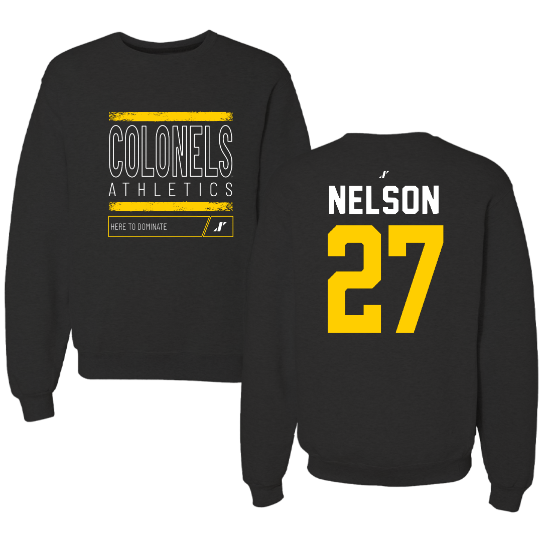 Centre College Soccer Black Dominate Crewneck - #27 Taylor Nelson
