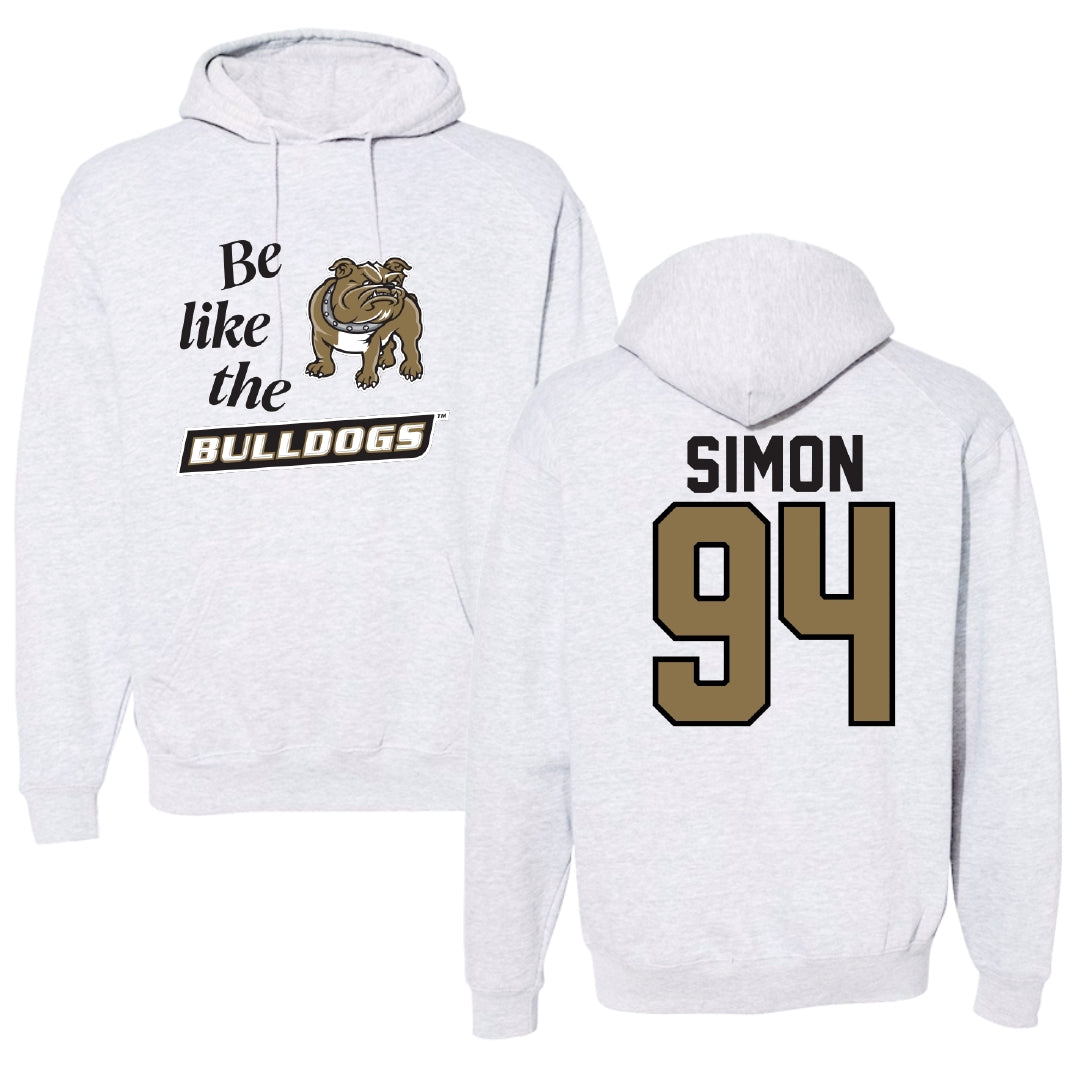 Bryant University Football Light Gray Be Like Us Hoodie - #94 Jailynn Simon