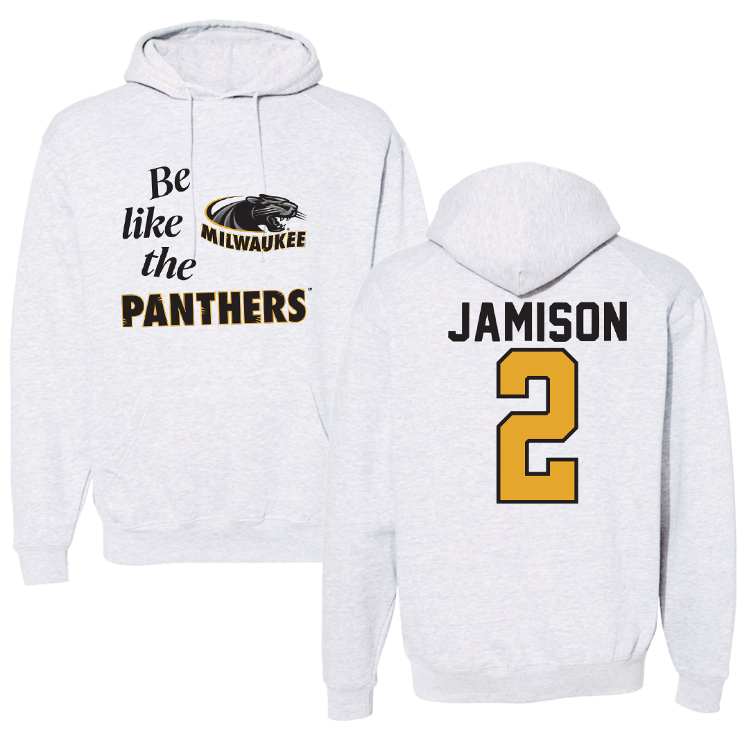 University of Wisconsin-Milwaukee Basketball Light Gray Be Like Us Hoodie - #2 Elijah Jamison