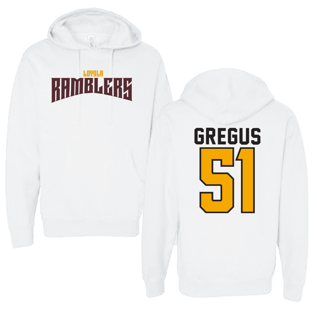 Loyola University-Chicago Softball White Classic Hoodie - #51 Abbie Gregus