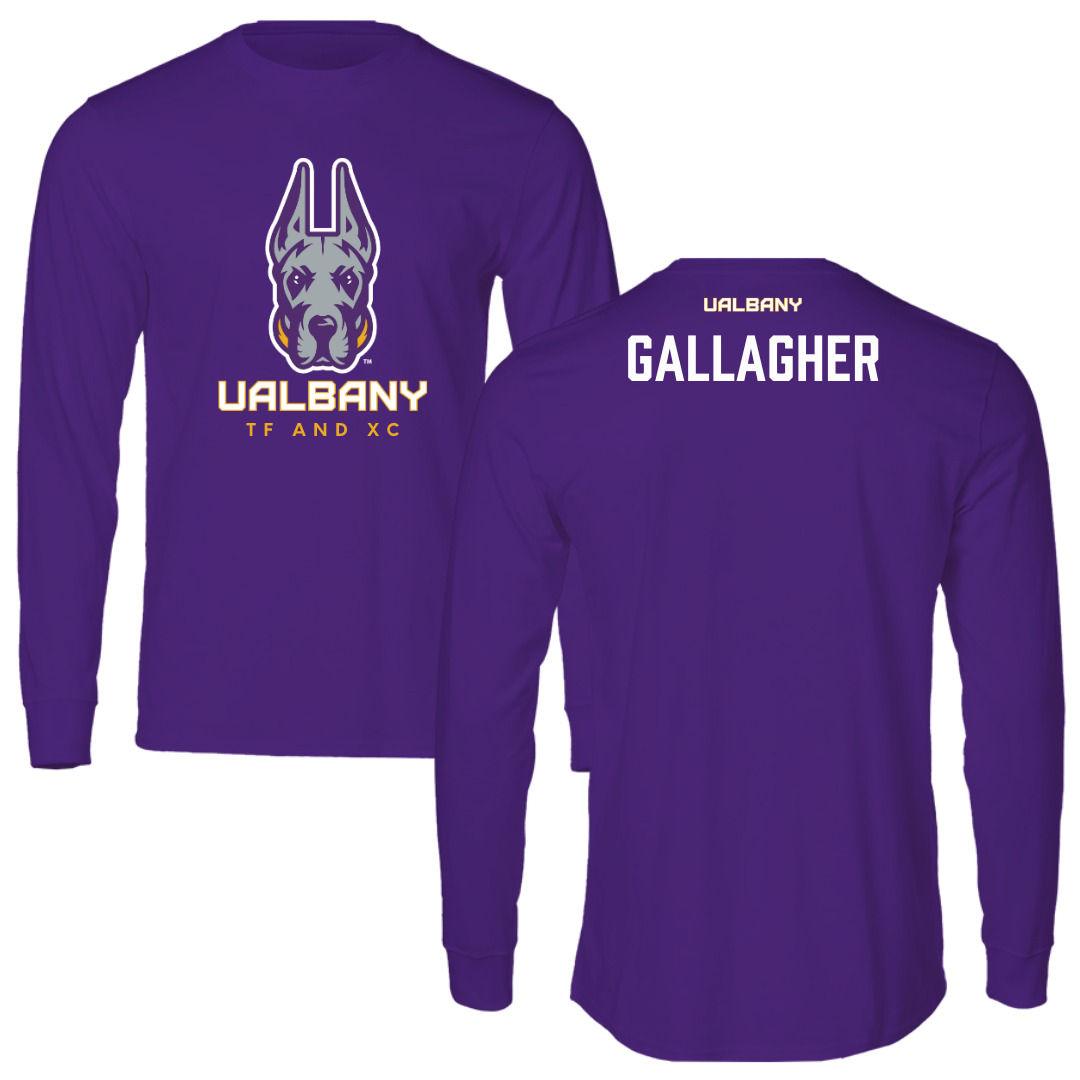 University at Albany TF and XC Purple Mascot Long Sleeve - Jack Gallagher
