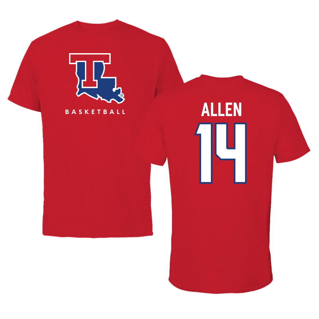 Louisiana Tech University Basketball Red Performance Tee - #14 Will Allen
