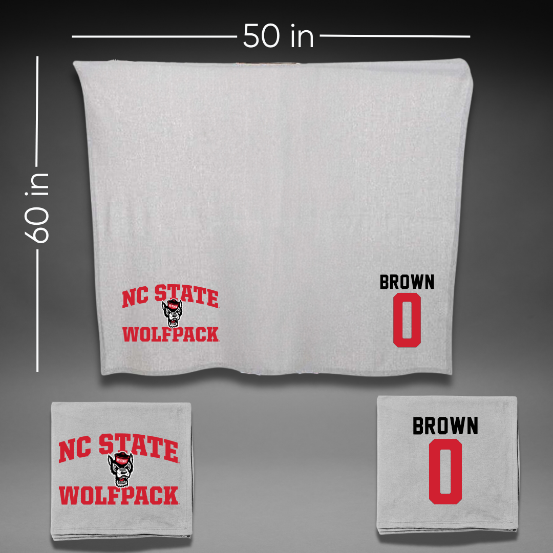 North Carolina State University Football Gray Blanket - #0 Sean Brown