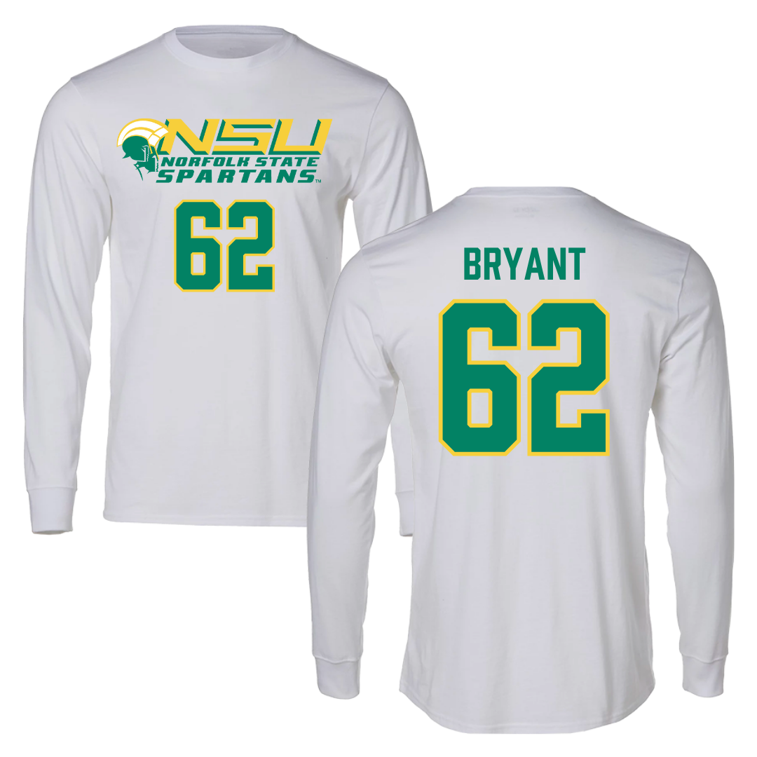 Norfolk State University Football White Long Sleeve - #62 Jaden Bryant