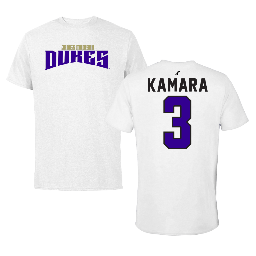 James Madison University Football White Classic Performance Tee - #3 Mikail Kamara