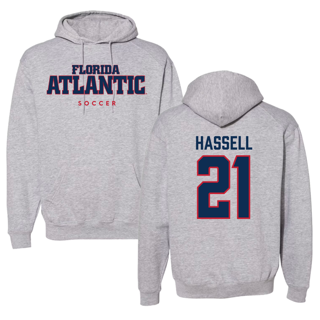 Florida Atlantic University Soccer Gray Hoodie - #21 Zach Hassell
