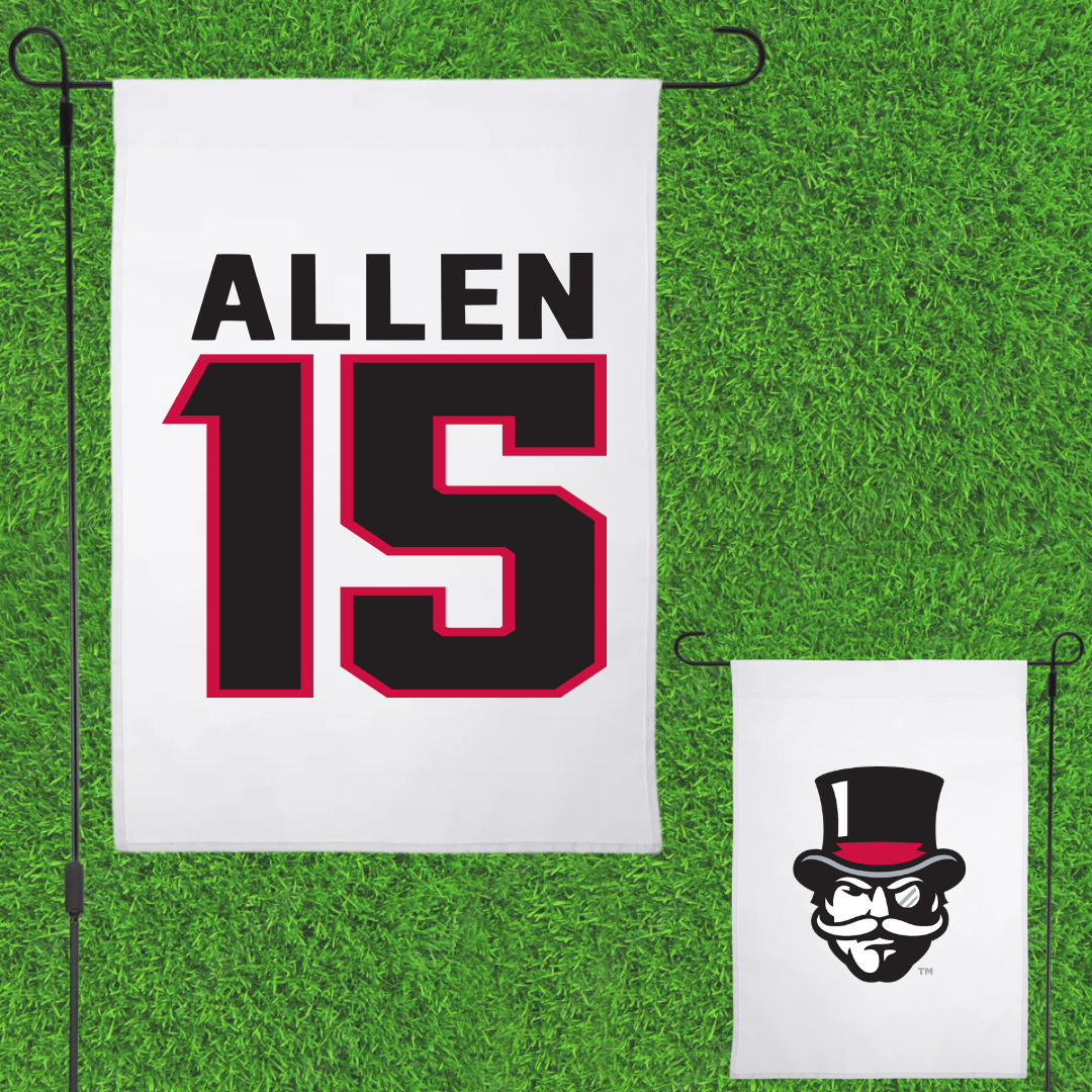 Austin Peay State University Football White Garden Flag - #15 Chase Allen