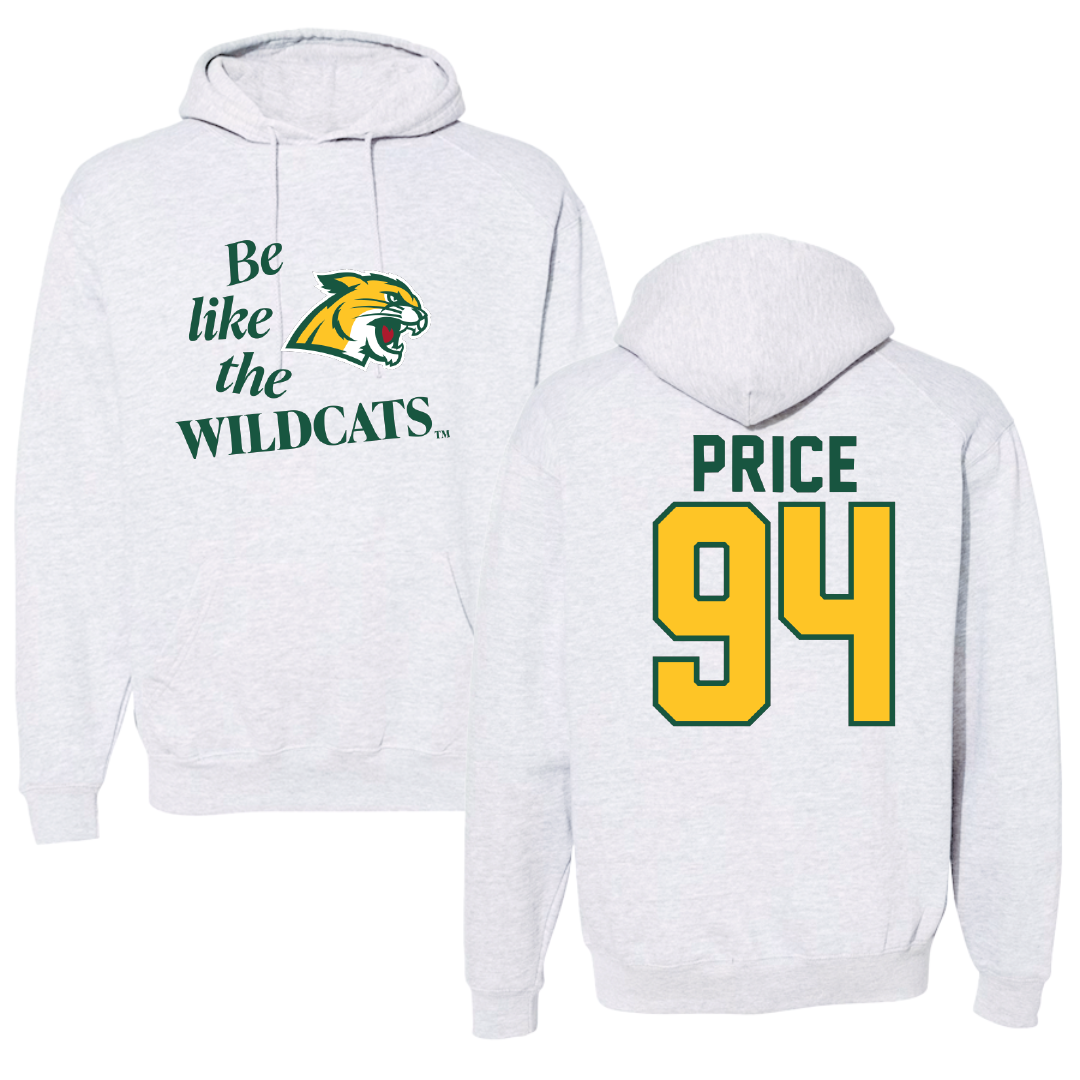 Northern Michigan University Football Light Gray Be Like Us Hoodie - #94 Jake Price