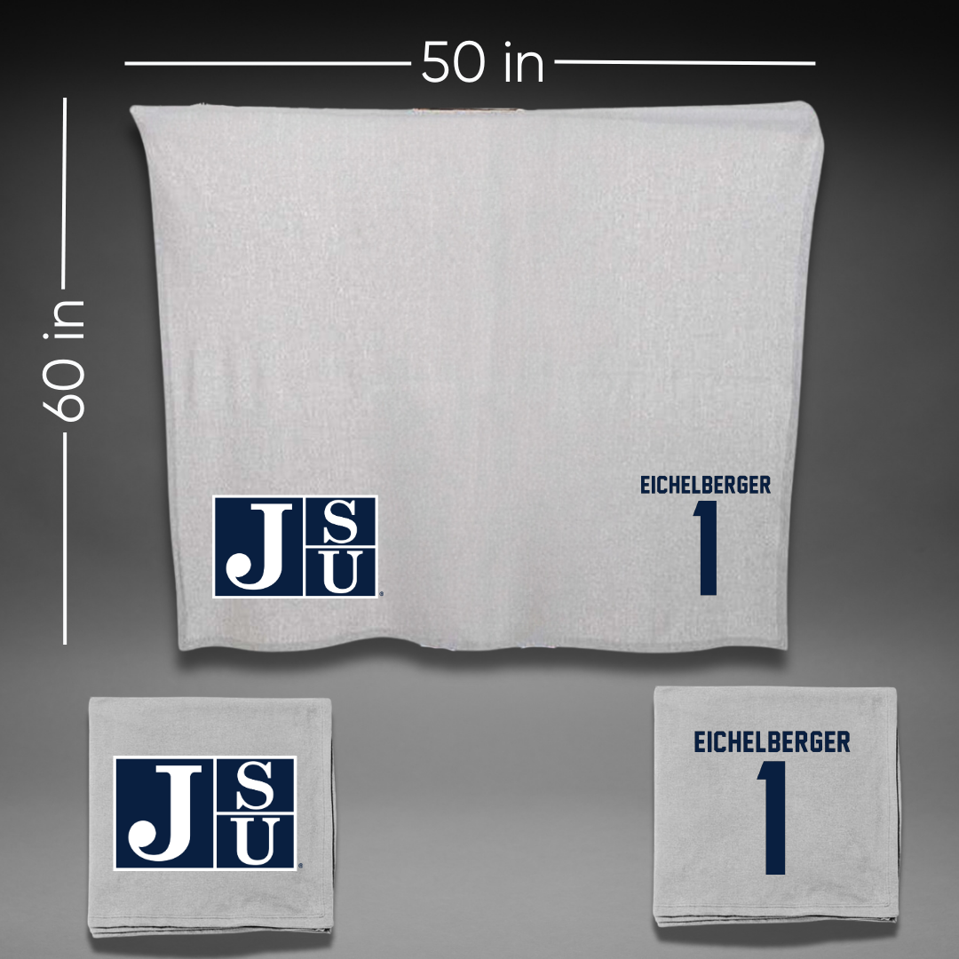 Jackson State University Baseball Gray Blanket - #1 Joseph Eichelberger