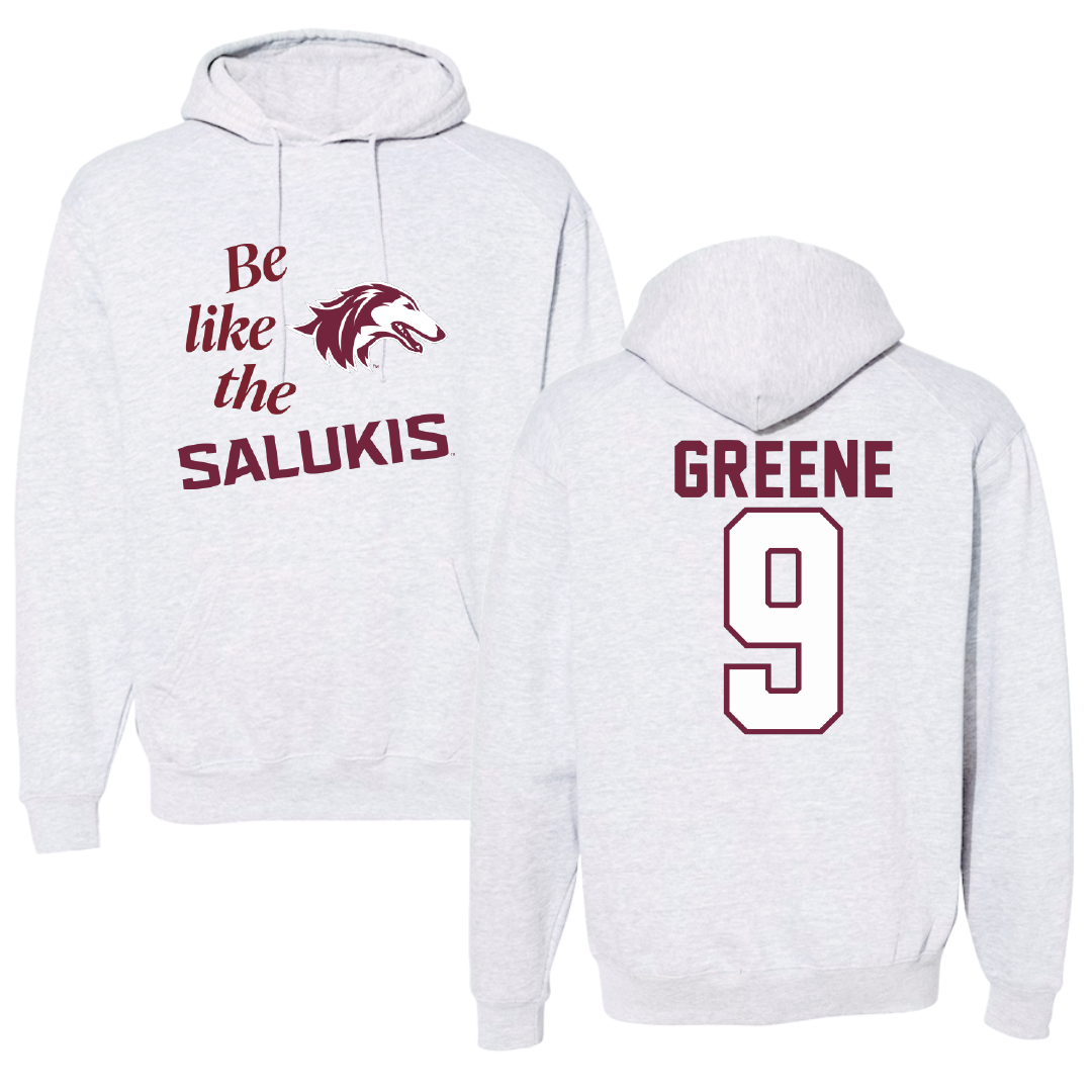 Southern Illinois University at Carbondale Football Light Gray Be Like Us Hoodie - #9 Dewey Greene