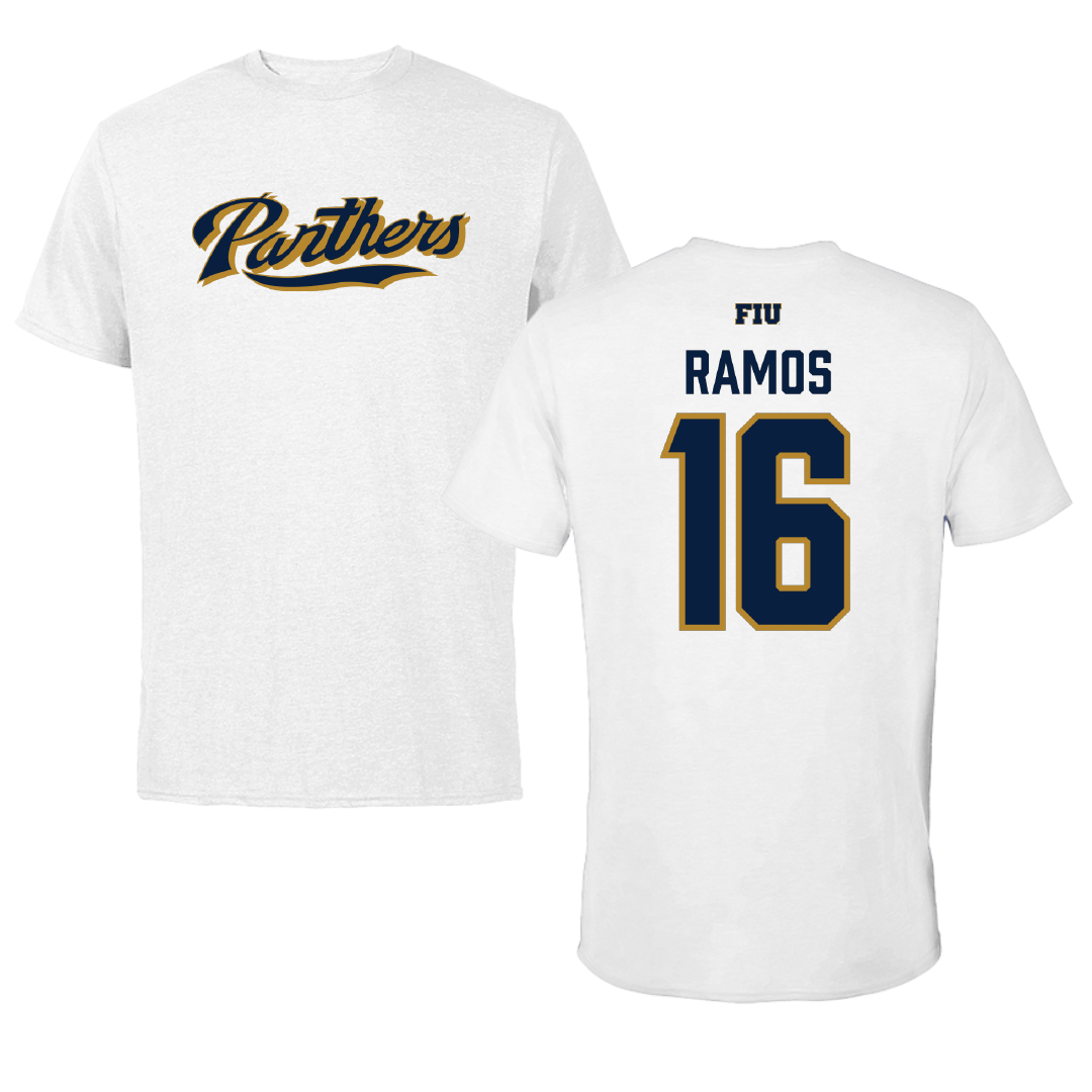 Florida International University Soccer White Performance Tee - #16 Sophia Ramos