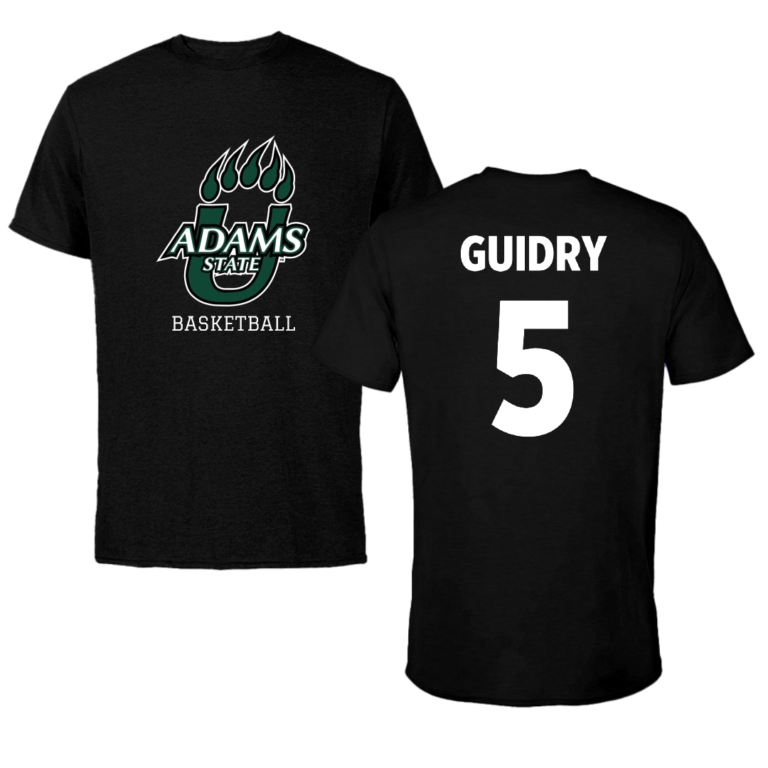 Adams State University Basketball Black State Tee - #5 Jerrick Guidry