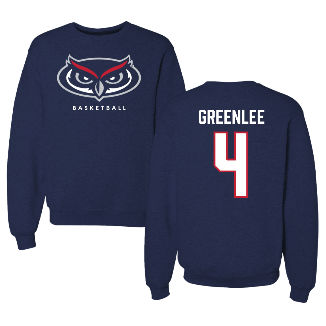 Florida Atlantic University Basketball Navy Mascot Crewneck - #4 Bryan Greenlee