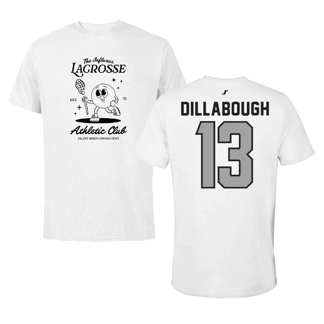 Lacrosse White Influxer Athletic Club Tee - #13 Karly Dillabough