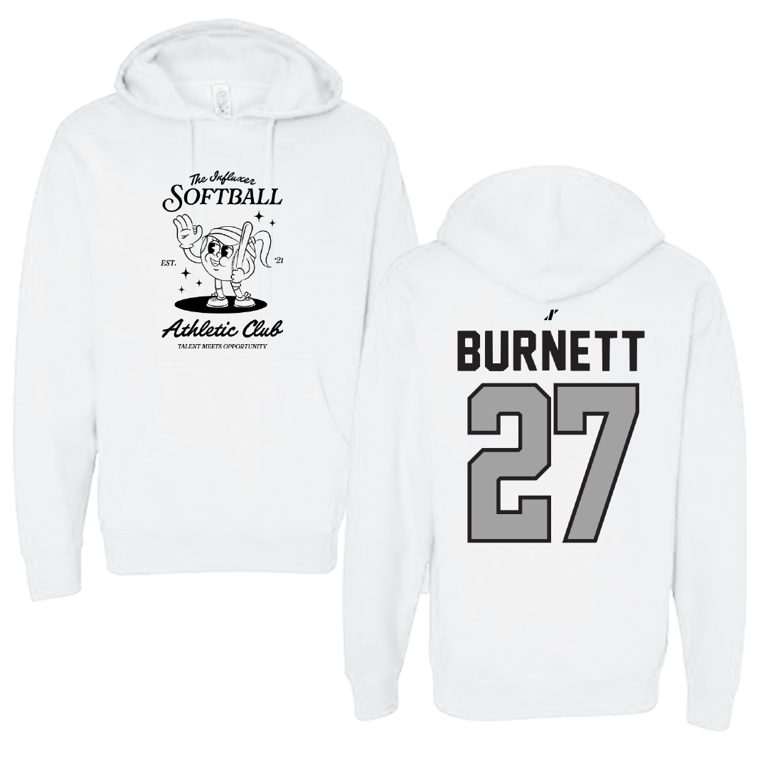 Softball White Influxer Athletic Club Hoodie - #27 Hailey Burnett