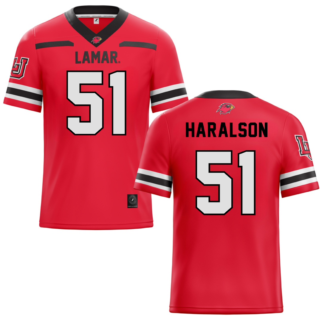 Lamar University Red Football Jersey - #51 Alex Haralson