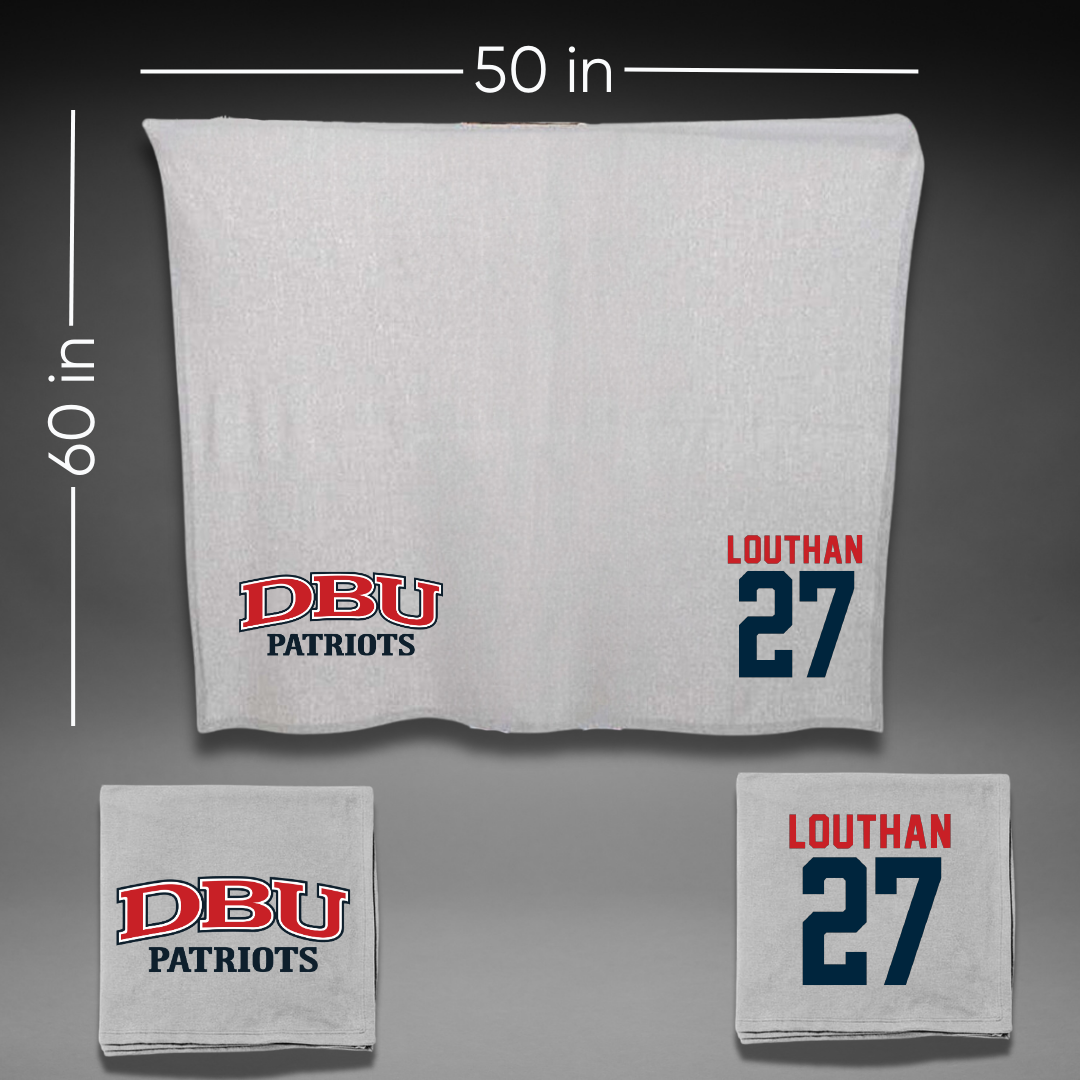 Dallas Baptist University Soccer Gray Blanket - #27 Anne Louthan