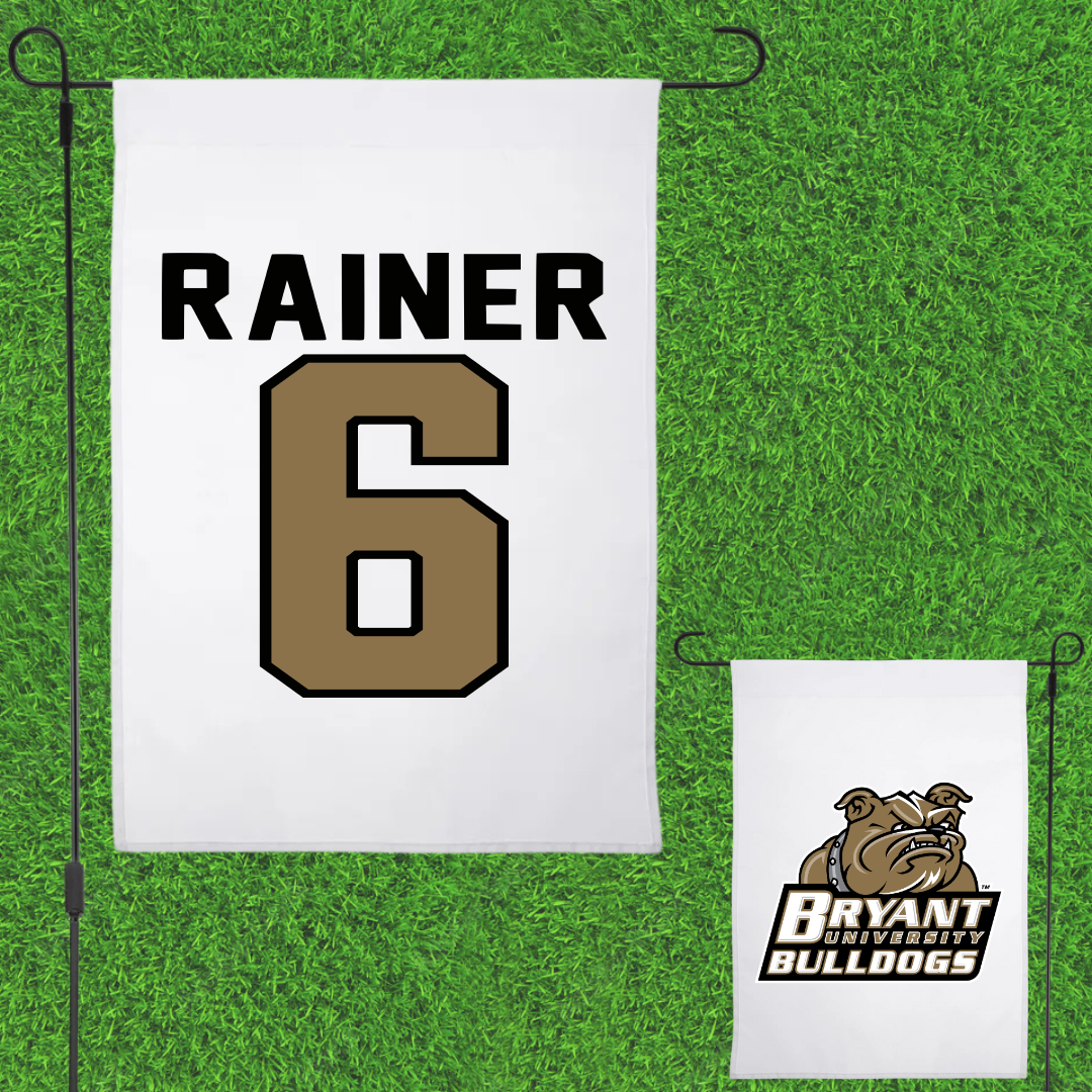 Bryant University Softball White Garden Flag - #6 Amira Rainer