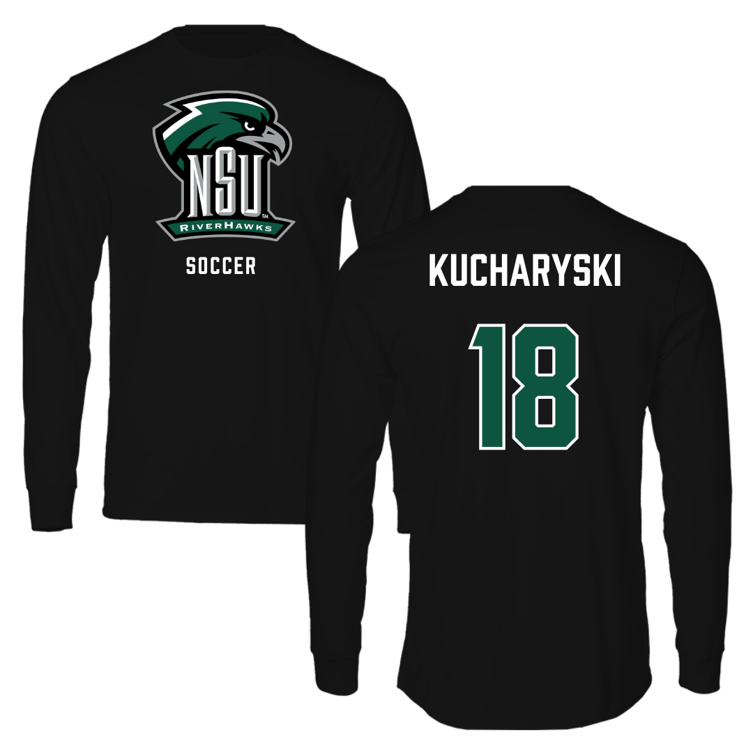 Northeastern State University Soccer Black Performance Long Sleeve - #18 Olivia Kucharyski