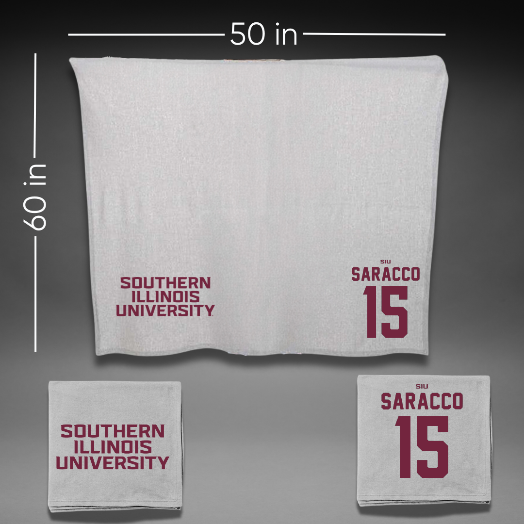 Southern Illinois University at Carbondale Basketball Gray Blanket - #15 Madisyn Saracco
