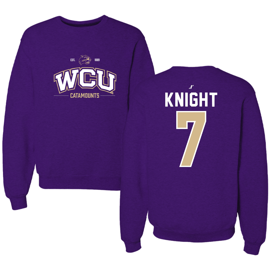Western Carolina University Football Purple General Crewneck - #7 Malik Knight