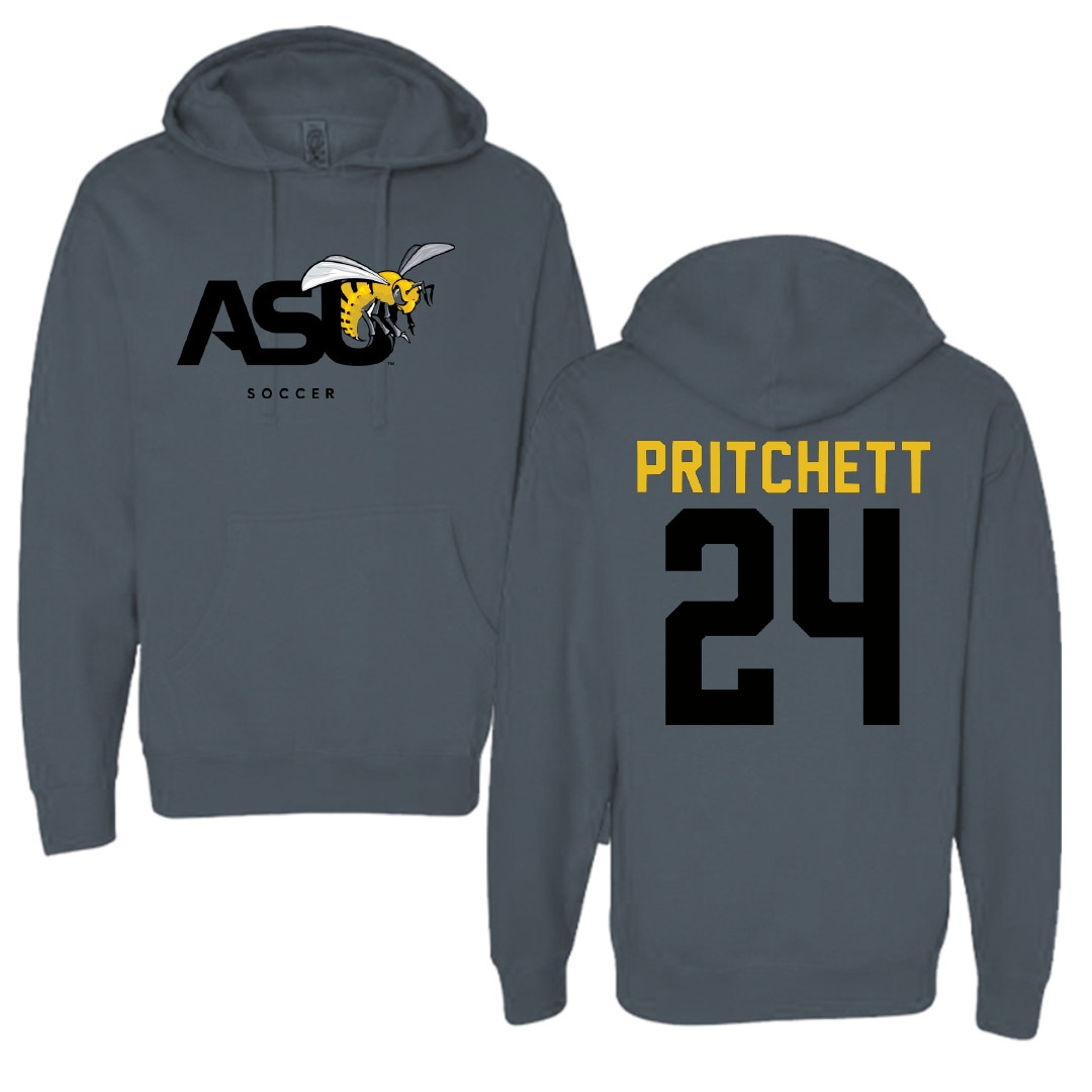 Alabama State University Soccer Dark Gray Hoodie - #24 Ania Pritchett