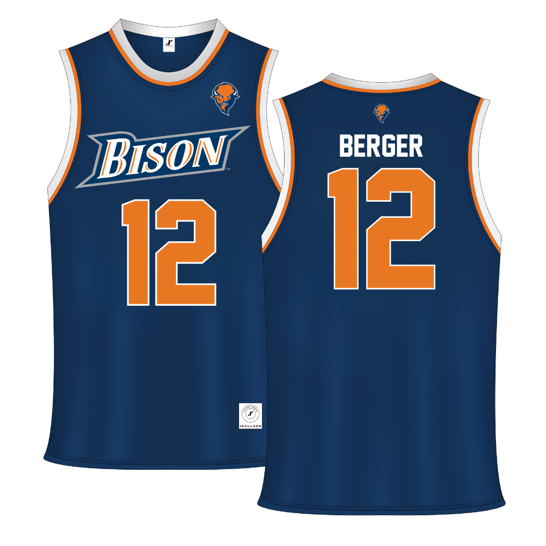 Bucknell University Navy Basketball Jersey - #12 Quin Berger