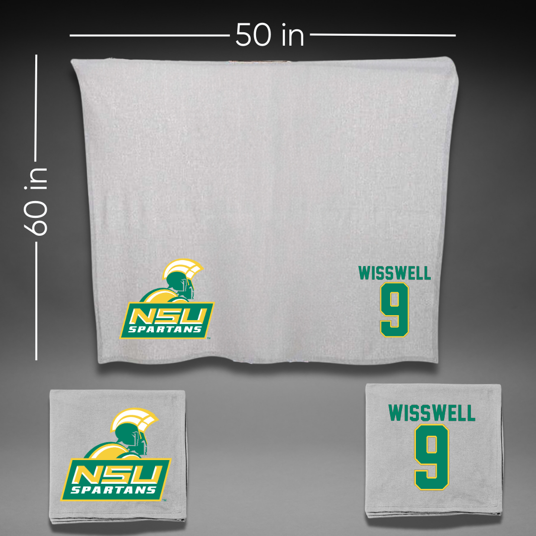 Norfolk State University Softball Gray Blanket - #9 Leah Wisswell