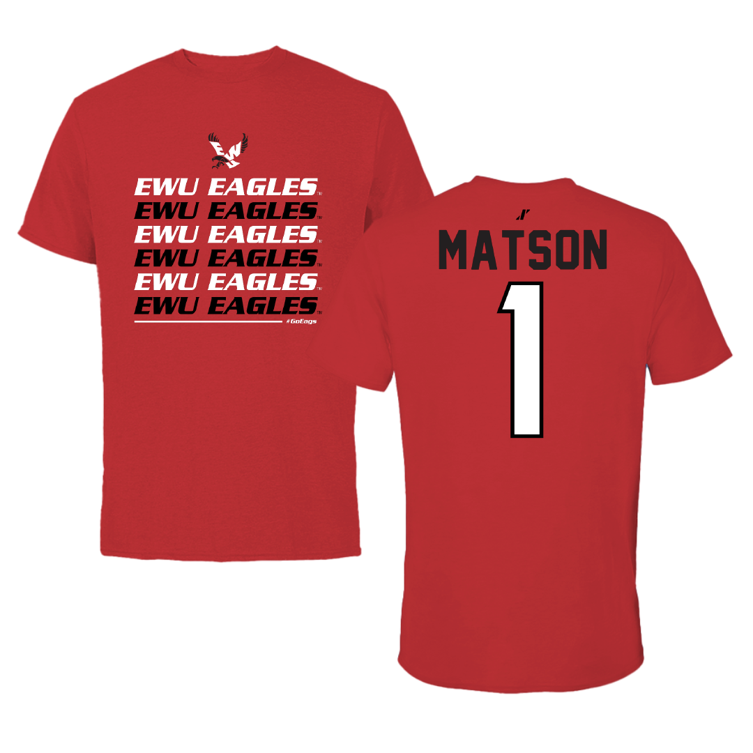Eastern Washington University Soccer Red General Performance Tee - #1 Kiara Matson