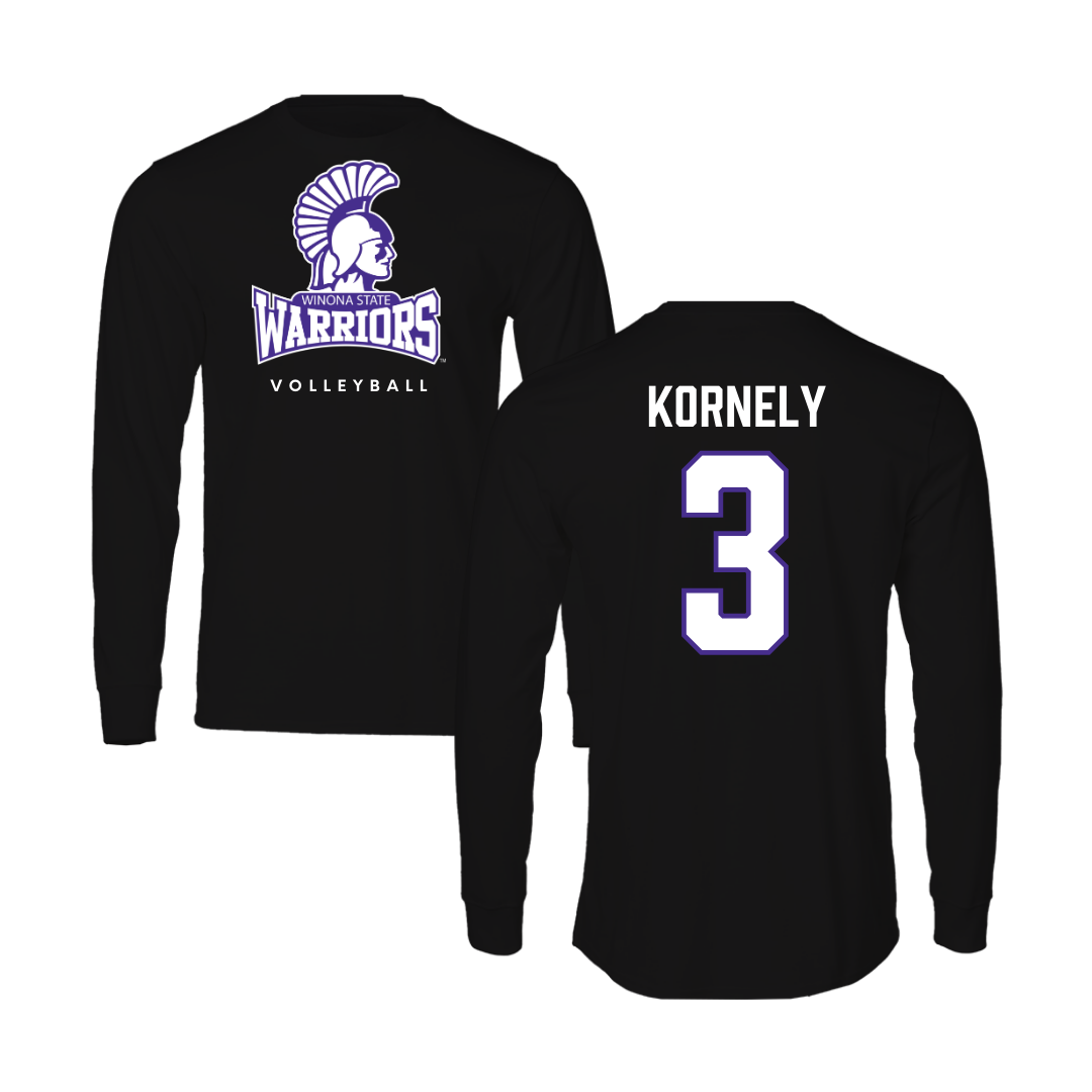 Winona State University Volleyball Black Long Sleeve - #3 Kenna Kornely