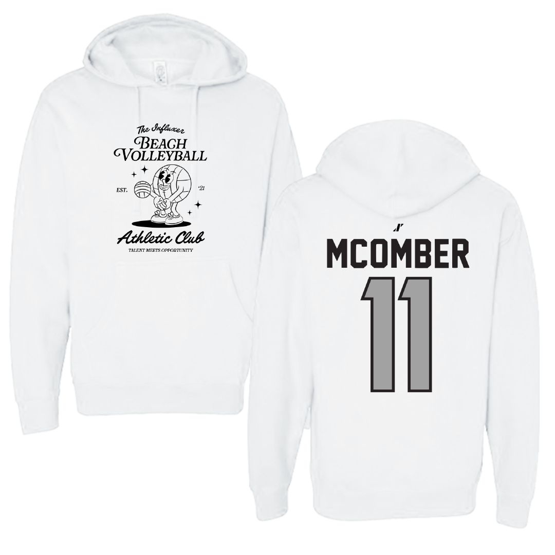 Beach Volleyball White Influxer Athletic Club Hoodie - #11 Azure McOmber