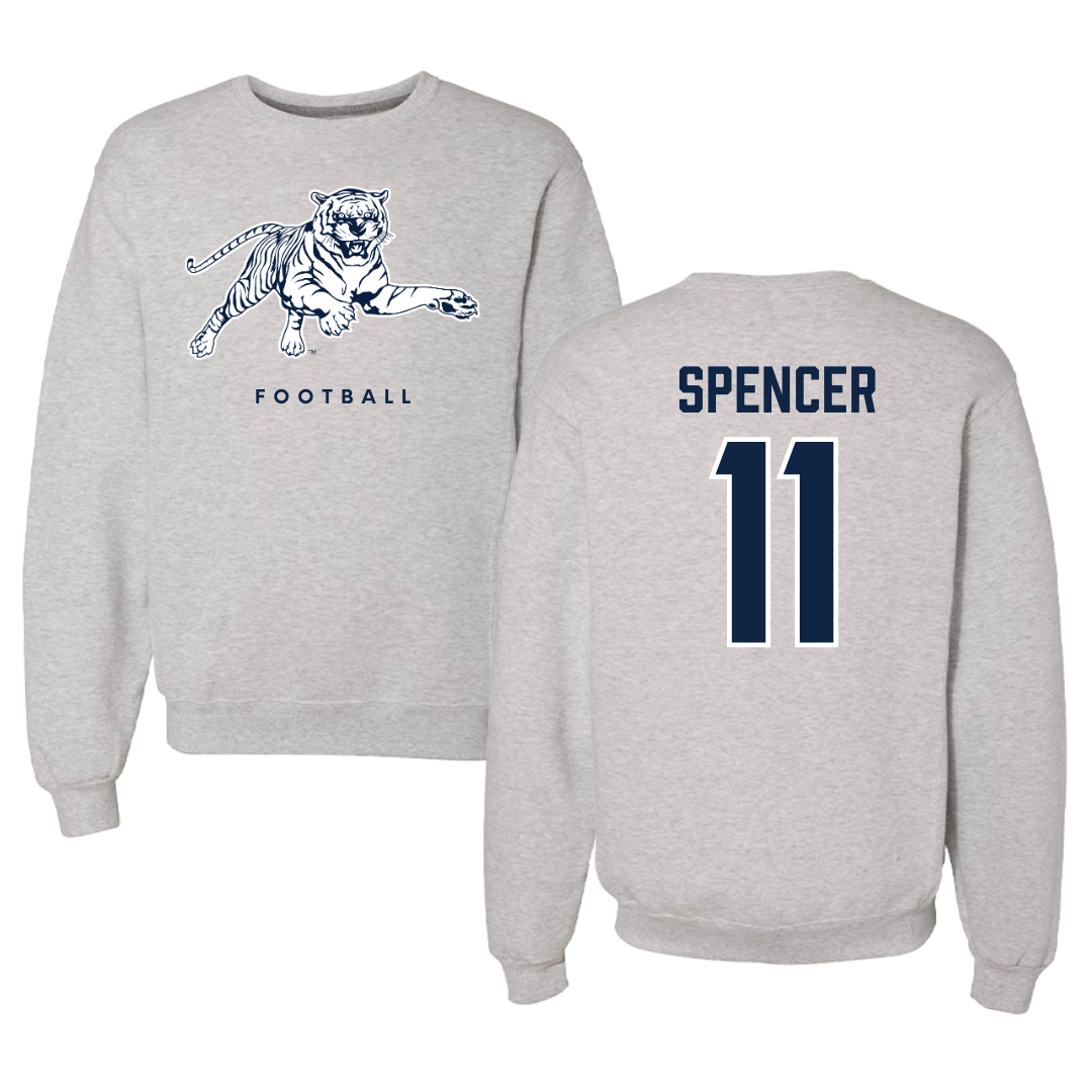 Jackson State University Football Gray Crewneck - #11 Isaiah Spencer