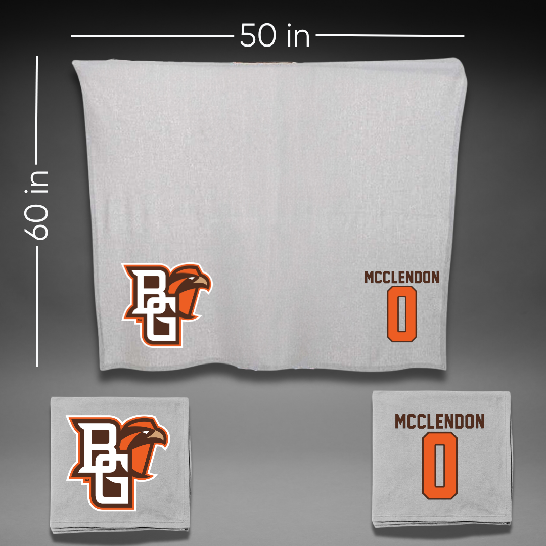 Bowling Green State University Football Gray Blanket - #0 Darius McClendon