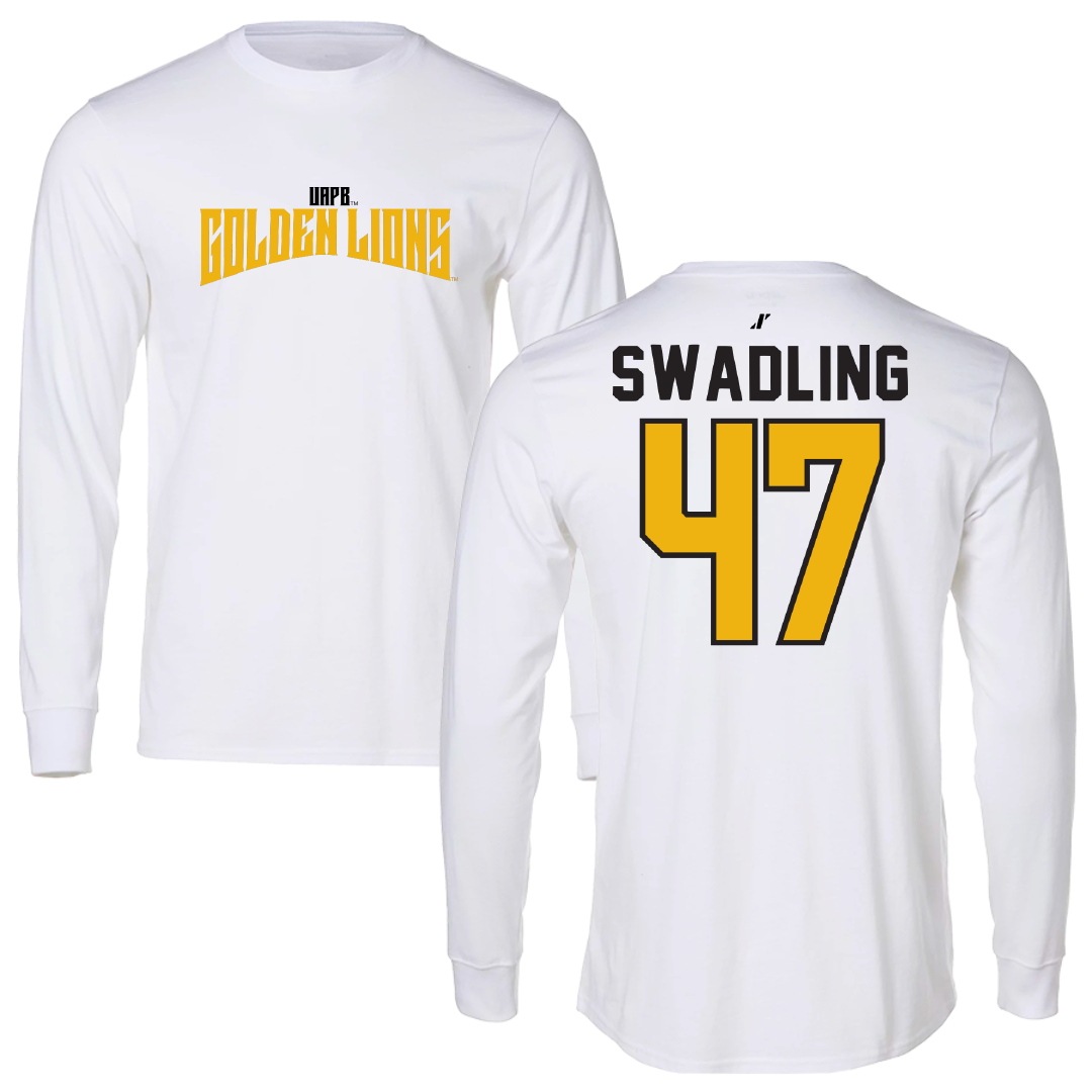 University of Arkansas-Pine Bluff Football White Classic Performance Long Sleeve - #47 Andrew Swadling