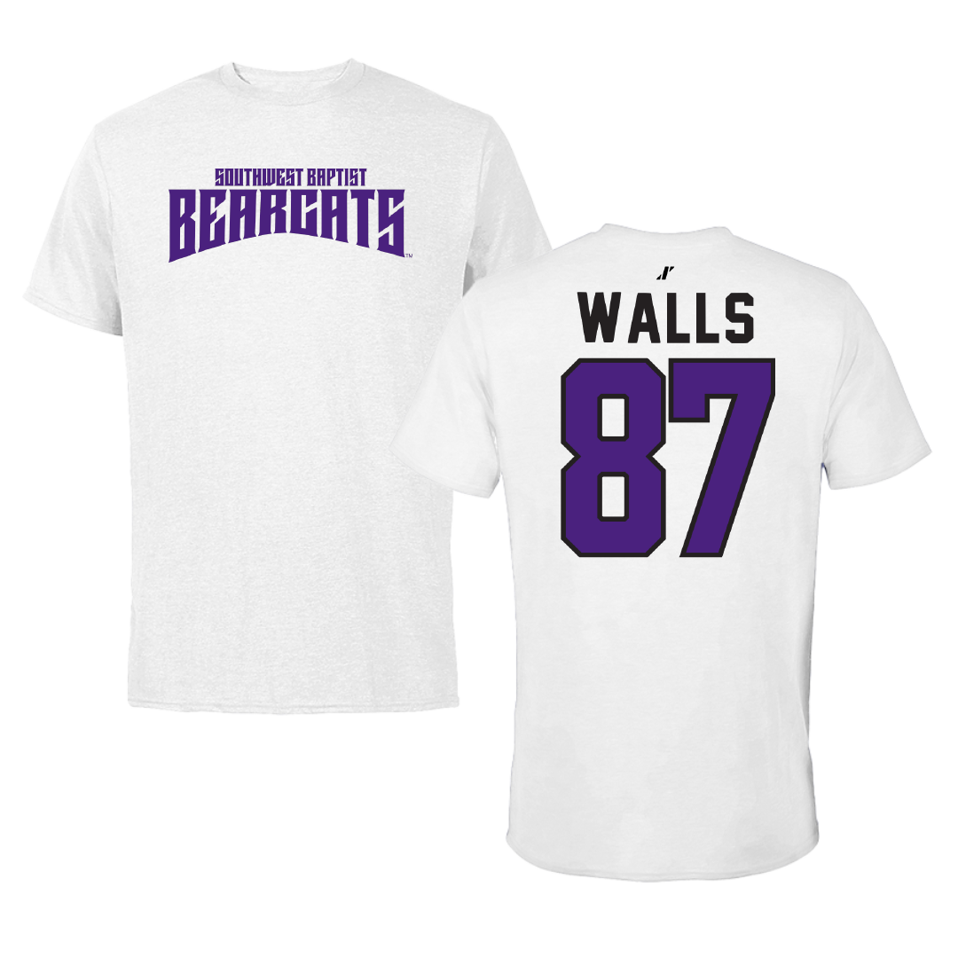 Southwest Baptist University Football White Classic Performance Tee - #87 Gabriel Walls