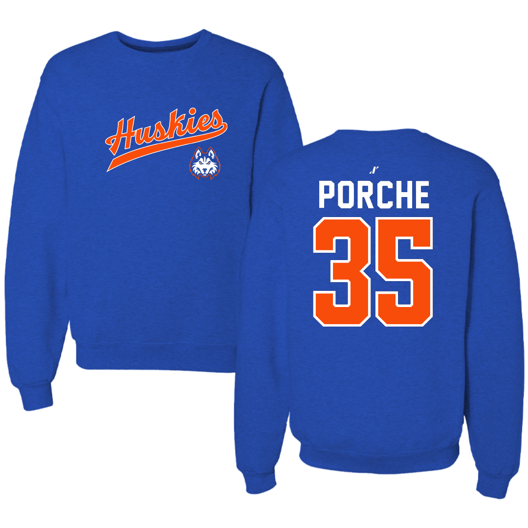 Houston Christian University Baseball Blue General Crewneck - #35 Ryan Porche