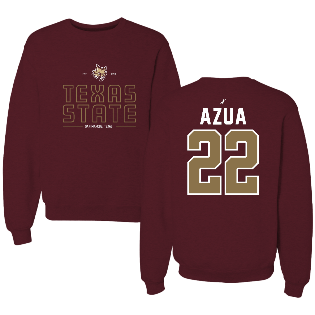 Texas State University Softball Maroon General Crewneck - #22 Madison Azua