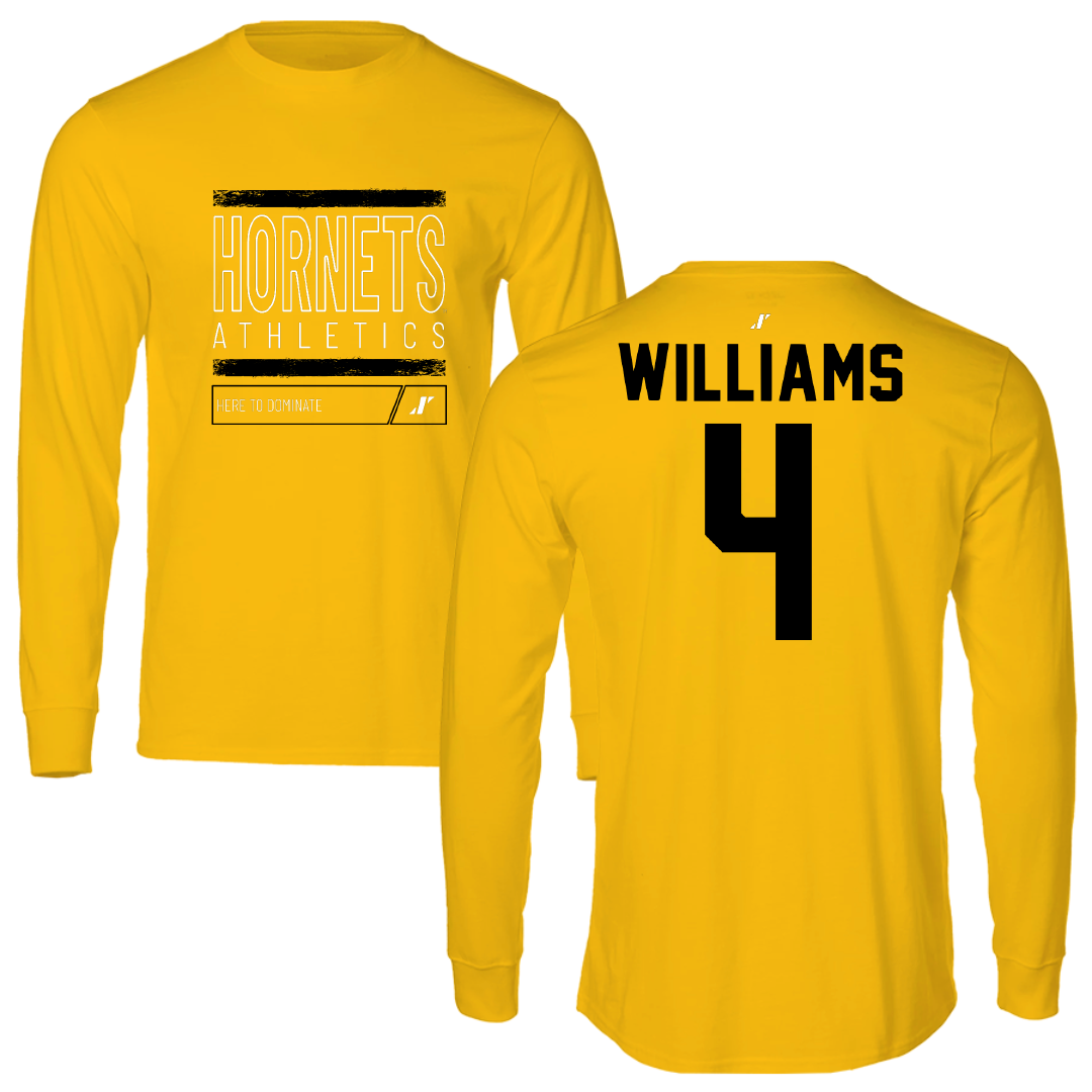 Alabama State University Soccer Gold Dominate Performance Long Sleeve - #4 Tatyana Williams