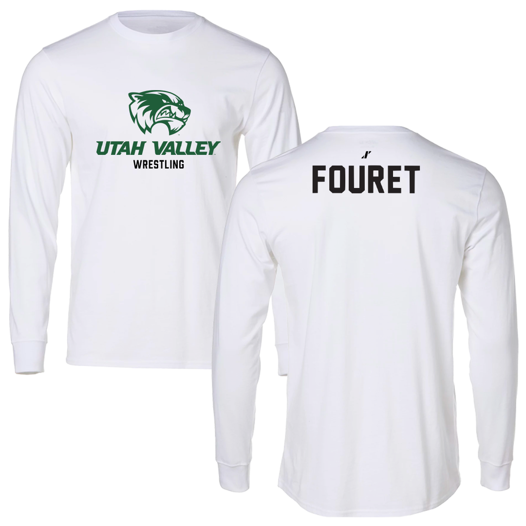 Utah Valley University Wrestling White Classic Long Sleeve - Nakoa Fouret