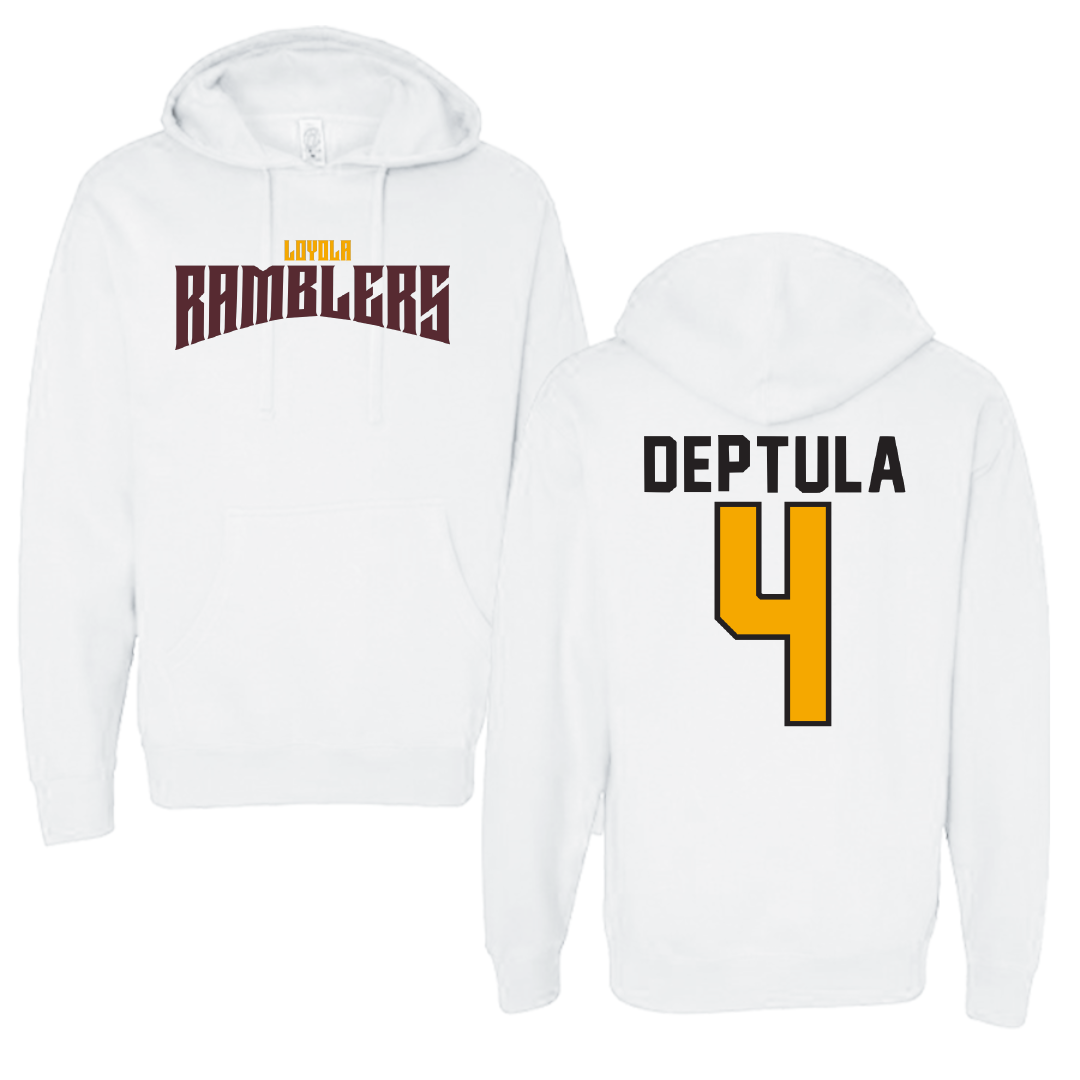 Loyola University-Chicago Basketball White Classic Hoodie - #4 Audrey Deptula