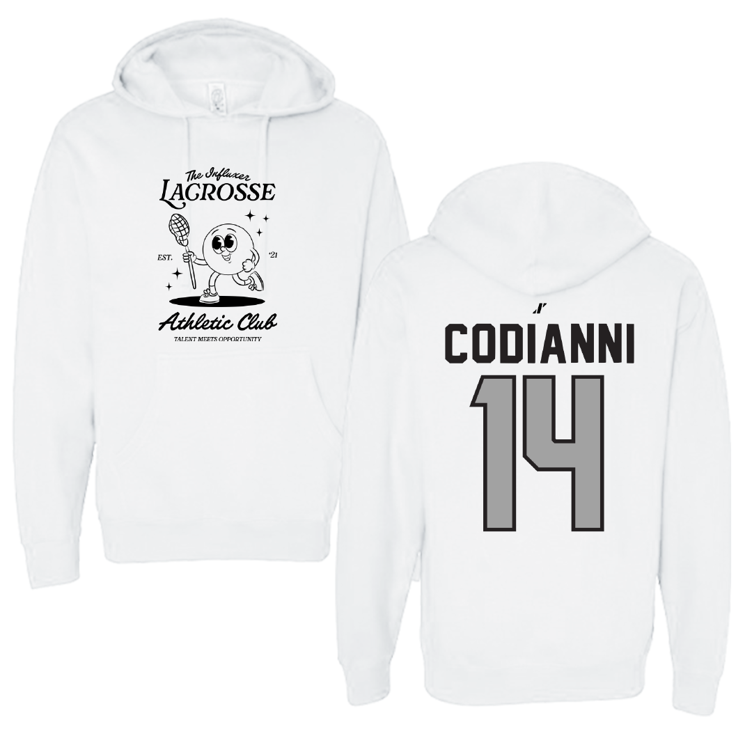 Lacrosse White Influxer Athletic Club Hoodie - #14 Nora Codianni