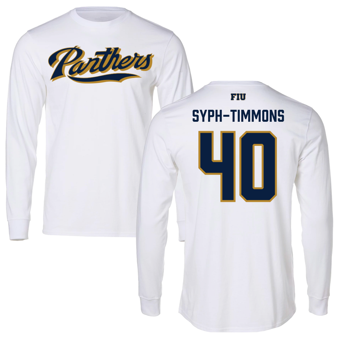 Florida International University Football White Panthers Long Sleeve - #40 Orlando Syph-Timmons