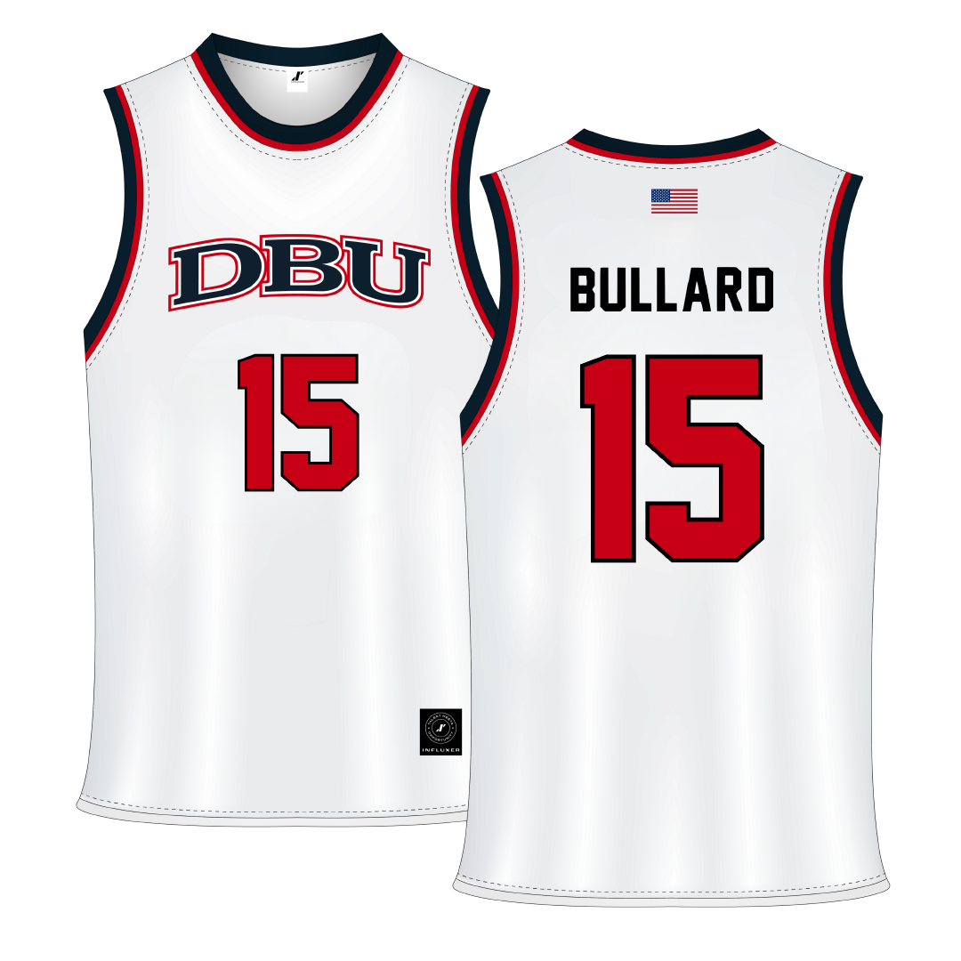 Dallas Baptist University White Basketball Jersey - #15 Isaac Bullard