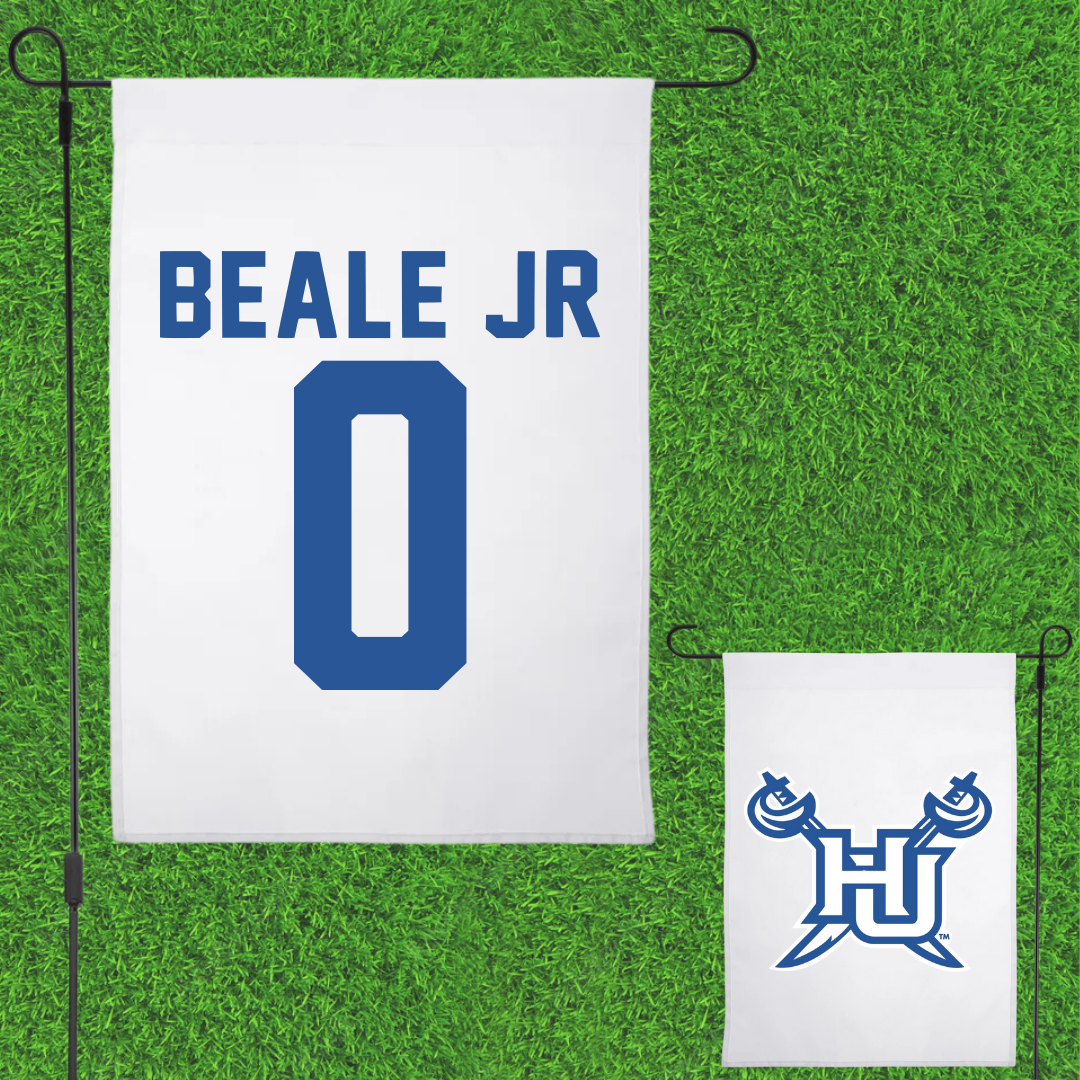 Hampton University Basketball White Garden Flag - #0 George Beale Jr