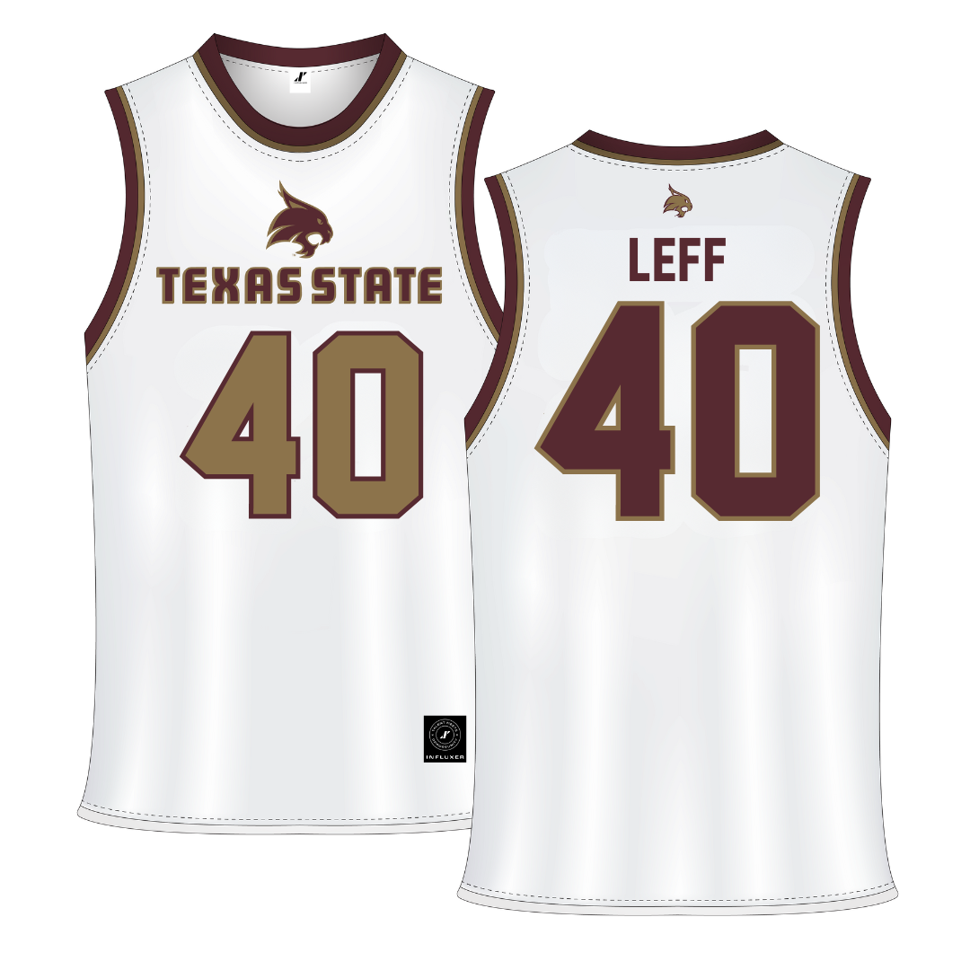 Texas State University White Basketball Jersey - #40 Nicole Leff