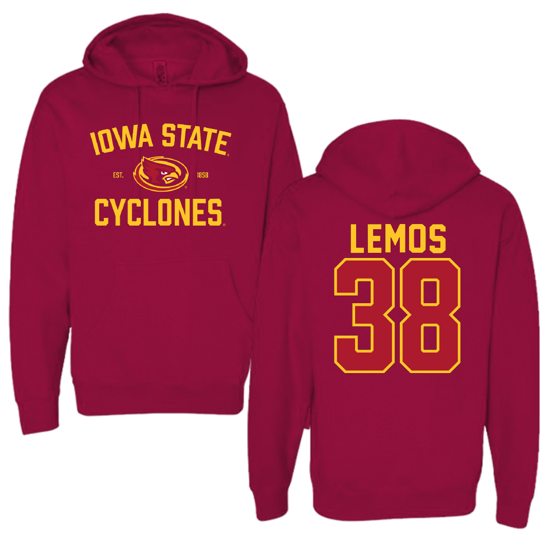 Iowa State University Football Cardinal General Hoodie - #38 Eddie Lemos